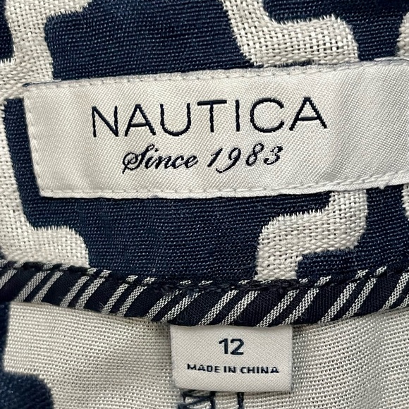 Nautica Navy and White Geometric Women’s Pants - Picture 4 of 10